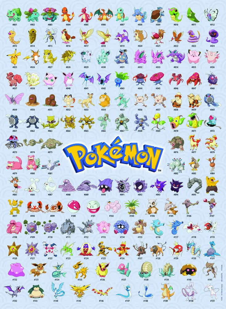 PUZZLE 500 PIECES - POKEDEX PREMIERE GENERATION - POKEMON