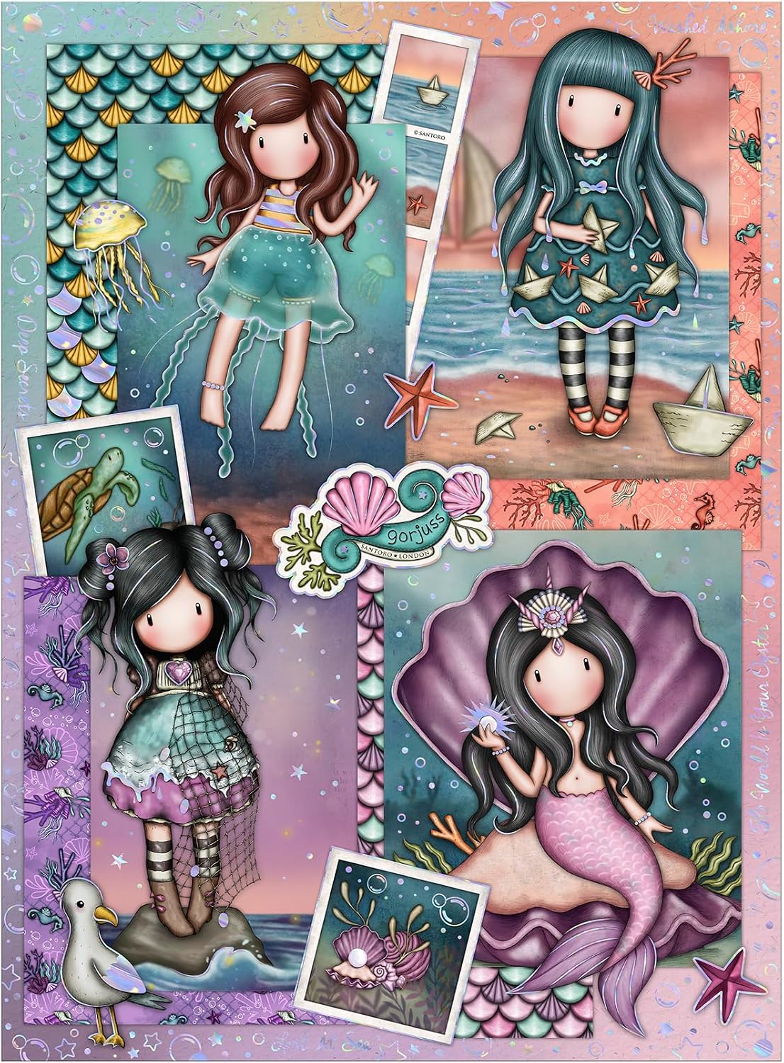 SANTORO Gorjuss Puzzle 500 pièces - Making Waves - pour Enfants, Filles, Fans, sirène, poupées, océan, Coquillages