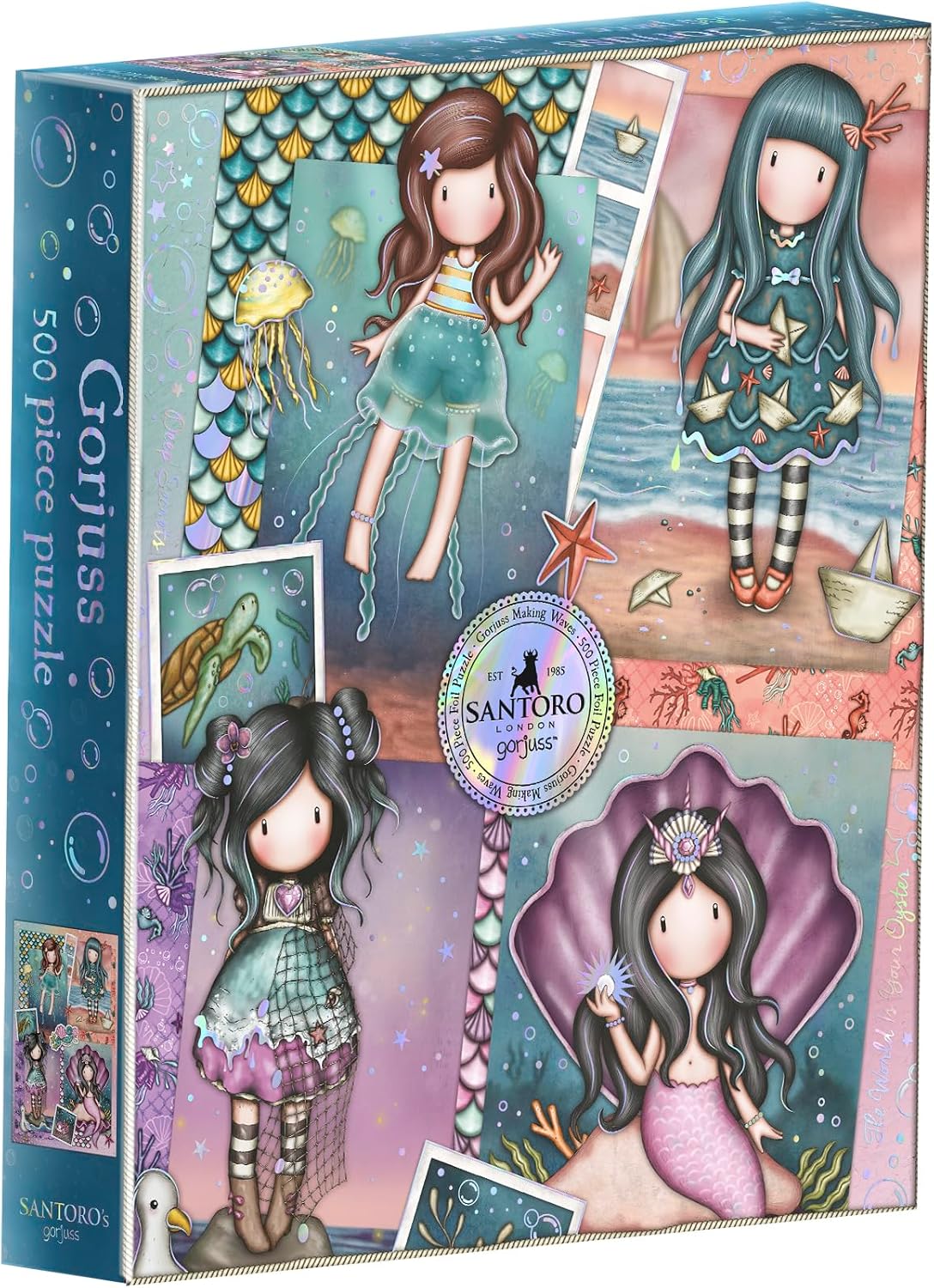 SANTORO Gorjuss Puzzle 500 pièces - Making Waves - pour Enfants, Filles, Fans, sirène, poupées, océan, Coquillages