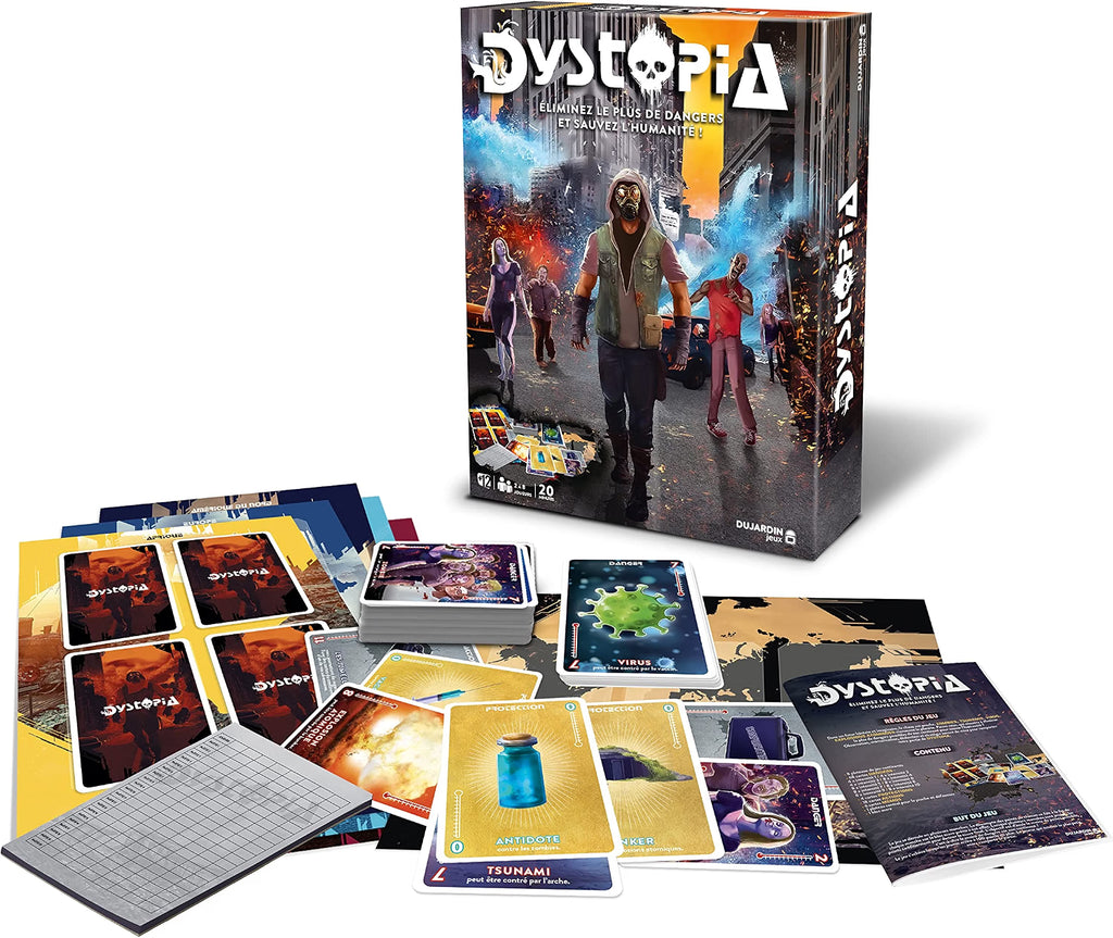 Dujardin Dystopia - Jeu De Stratégie - Qui Sauvera L'Humanité - Jeu De Cartes - Jeu d'Ambiance Ados et Adultes - A Partir De 12 Ans - 2 à 8 Joueurs