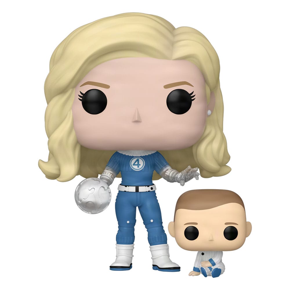 Les Quatre Fantastiques : Premiers pas POP! & Buddy Marvel Figurine en vinyle Femme Invisible & Franklin 9 cm