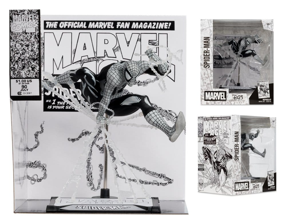 Statuette Marvel en PVC à l'échelle 1/10 de Spider-Man (Marvel Age #90) (Dessin au trait) 18 cm